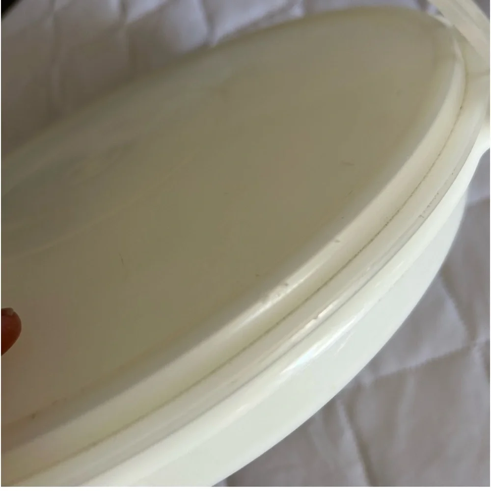 Tupperware white colored relish tray with lid and handle